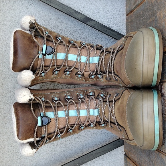 Keen Leather Boots Sheepskin Wool Lined, Mountain Backcountry Winter Snow - Picture 2 of 13